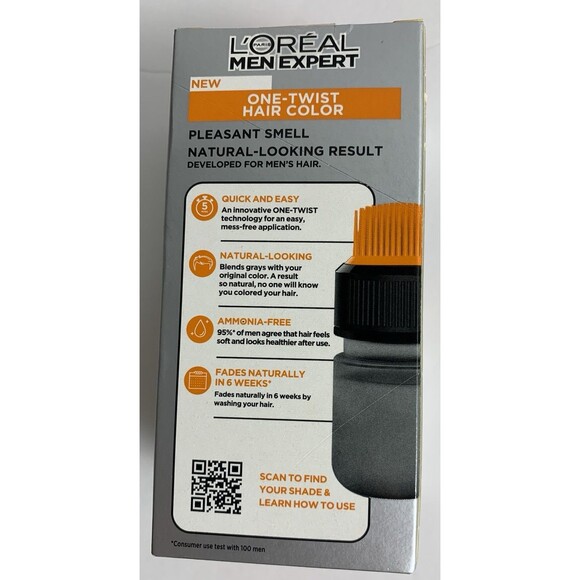 2x L'Oreal Men Expert One Twist 01 JET BLACK Permanent Hair Color Covers Gray - Picture 5 of 6